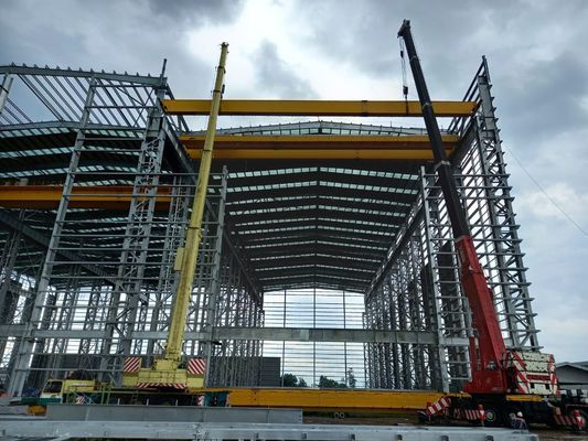 Estrutura de aço carbono Edifício comercial, construção estrutural de aço vigas e colunas