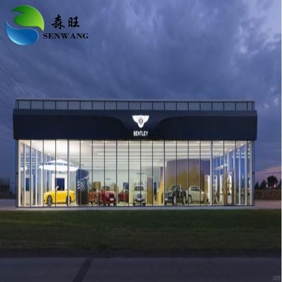 Showroom e Armazém de Carros Pré-Fabricados e Galpão de Exposição de Estrutura de Aço de Alta Qualidade com Porta Deslizante/Rolante