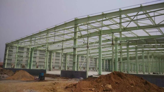 Armazém de estrutura de aço com estrutura de aço H e revestimento de parede de fibra de vidro