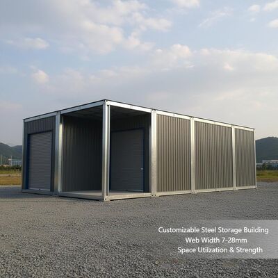 Edifício de armazenamento de aço personalizável Largura da teia 7-28 mm Projetado para utilização de espaço e resistência estrutural duradoura