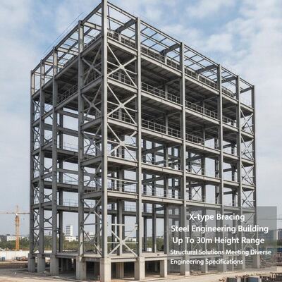 Construção de engenharia de aço de proteção do tipo X até 30 m de altura Soluções estruturais que atendem a diversas especificações de engenharia